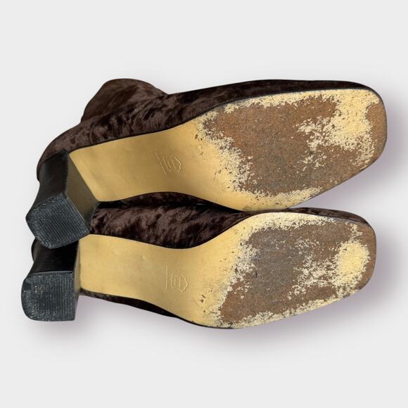 Y2K Caparros brown velvet ankle booties‎ - Picture 3 of 7